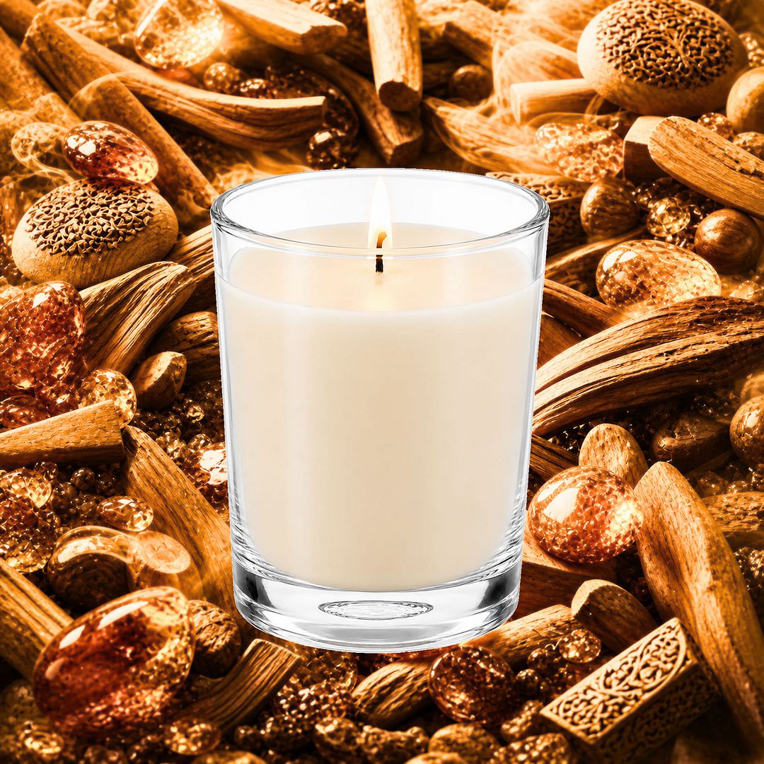 Amber & Sandalwood Scented Votive Candles eco soy plant based – vegan, cruelty-free featuring rich amber and smooth sandalwood, handmade in Australia.