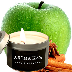 Apple Spice & Cinnamon Scented Eco Soy Tin Candles Hand Poured