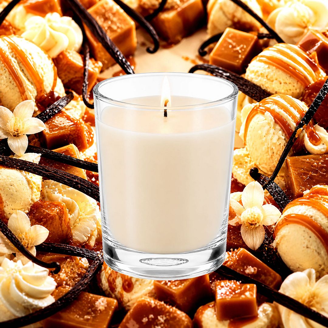 Vanilla Caramel Scented Votive Candles eco soy plant based – vegan, cruelty-free featuring creamy vanilla and rich buttery caramel, handmade in Australia.