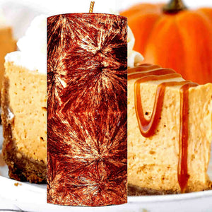 Pumpkin Cheesecake Scented Palm Wax Pillar Candle – Vegan, Cruelty-Free, Made in Australia - Long-Lasting Fragrance – Perfect for Weddings, Birthdays, Christmas Gifts & All Occasions