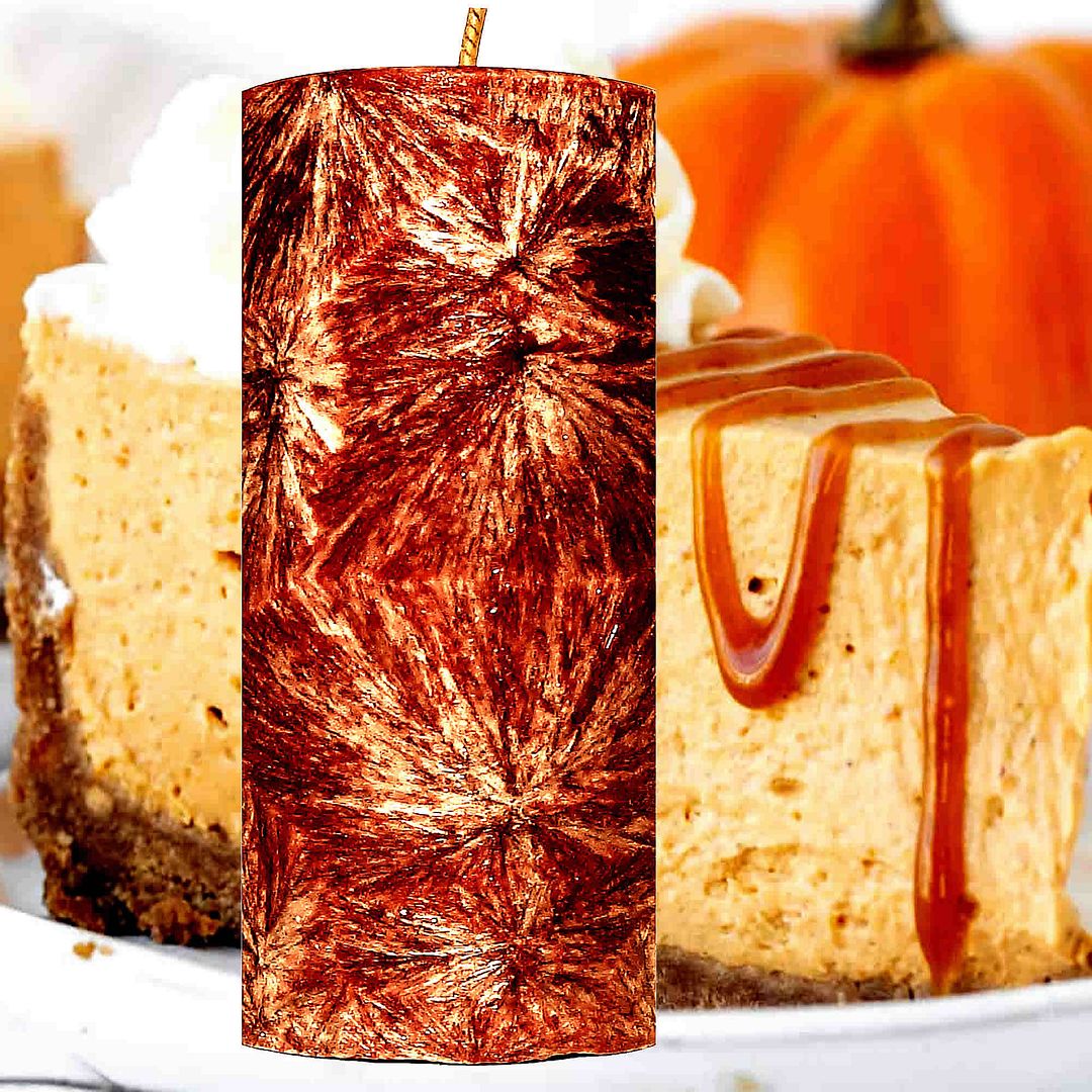 Pumpkin Cheesecake Scented Palm Wax Pillar Candle – Vegan, Cruelty-Free, Made in Australia - Long-Lasting Fragrance – Perfect for Weddings, Birthdays, Christmas Gifts & All Occasions