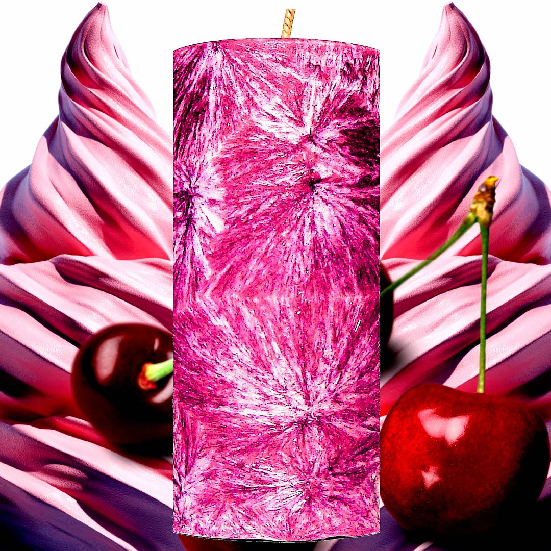 Cherry Musk Vanilla Palm Wax Pillar Candle