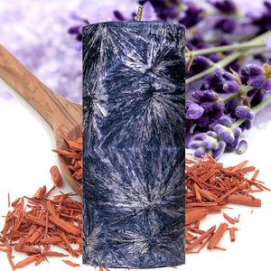 Lavender & Sandalwood Scented Palm Wax Pillar Candle Hand Poured