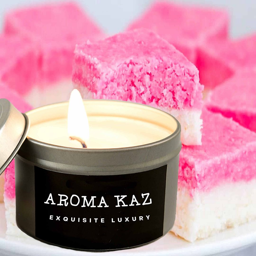 Pink Sugar & Coconut Scented Eco Soy Tin Candles Hand Poured