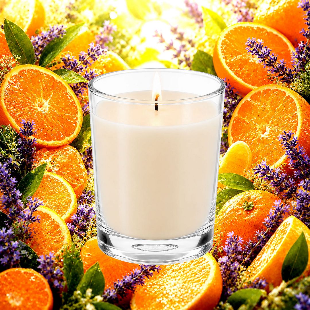 Sweet Orange & Lavender Scented Votive Candles eco soy plant based – vegan, cruelty-free featuring citrus sweet orange and fresh floral lavender, handmade in Australia.