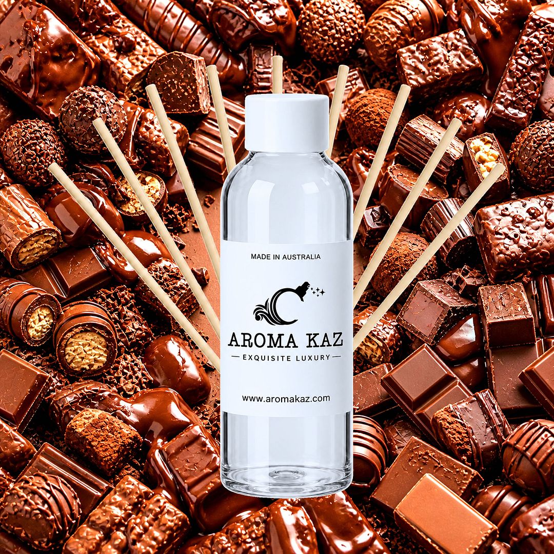 Chocolate Diffuser Fragrance Oil Refill – vegan, cruelty-free featuring rich chocolate aroma, handmade in Australia.
