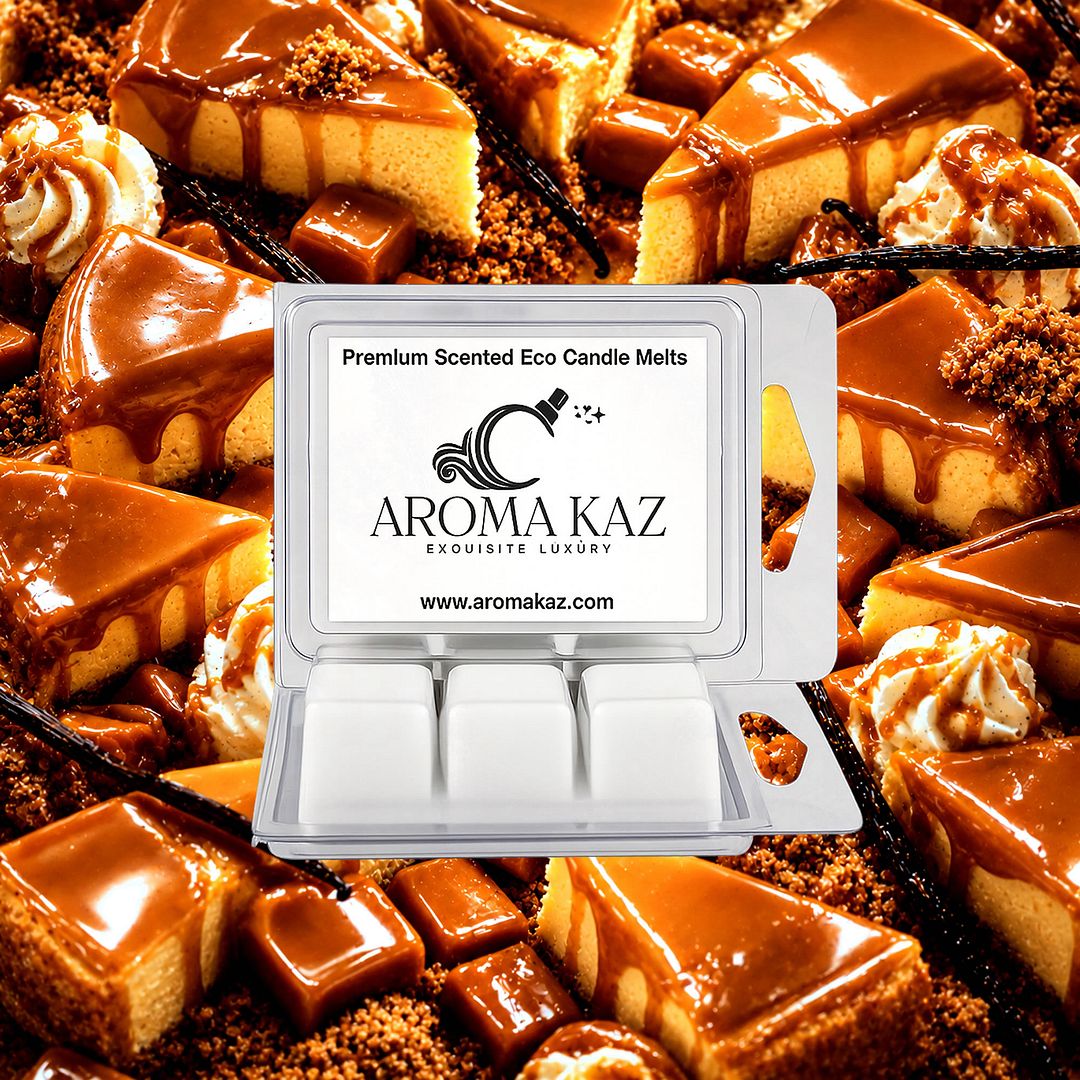 Caramel Cheesecake eco soy wax melts – vegan, cruelty-free featuring creamy caramel dessert aroma, handmade in Australia.