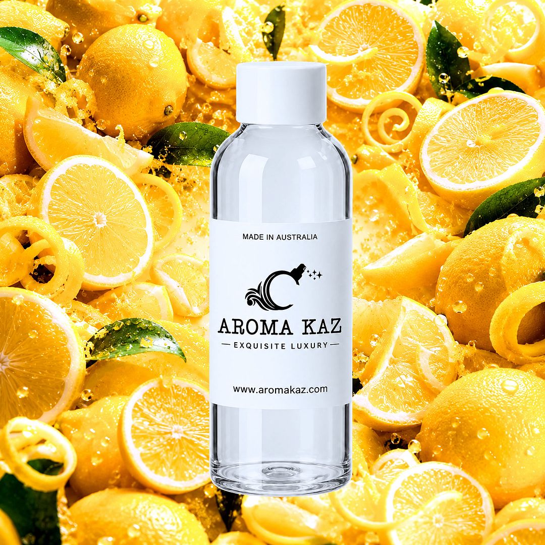 Citrus Lemons fragrance oil for candle making, soap making and perfume blending – vegan, cruelty-free featuring bright fresh lemon aroma, handmade in Australia.