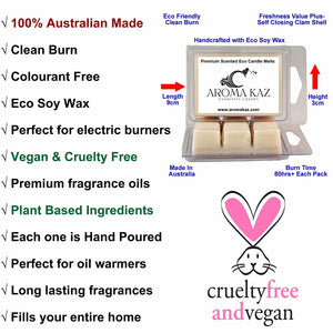 Scented Candle Melts Eco Soy Wax Clam Packs Burner
