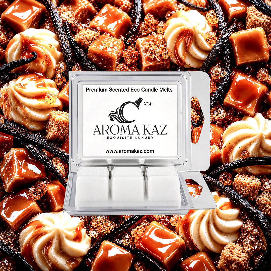 Brown Sugar Vanilla Caramel eco soy wax melts – vegan, cruelty-free featuring rich caramel, brown sugar and vanilla dessert aroma, handmade in Australia.