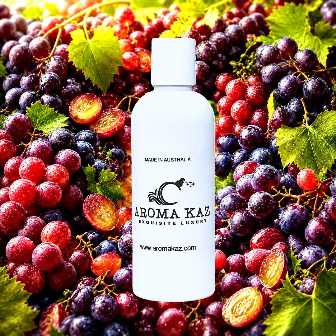 Australian Grape Body Massage Oil – vegan, cruelty-free fruity grape aroma, handmade in Australia.