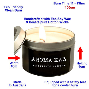 Scented Tin Candles Eco Soy Wax Hand Poured