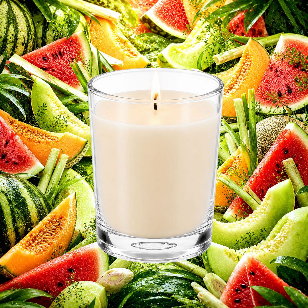 Lemongrass & Wild Melons Scented Votive Candles eco soy plant based – vegan, cruelty-free featuring tropical melon and citrus lemongrass notes, handmade in Australia.