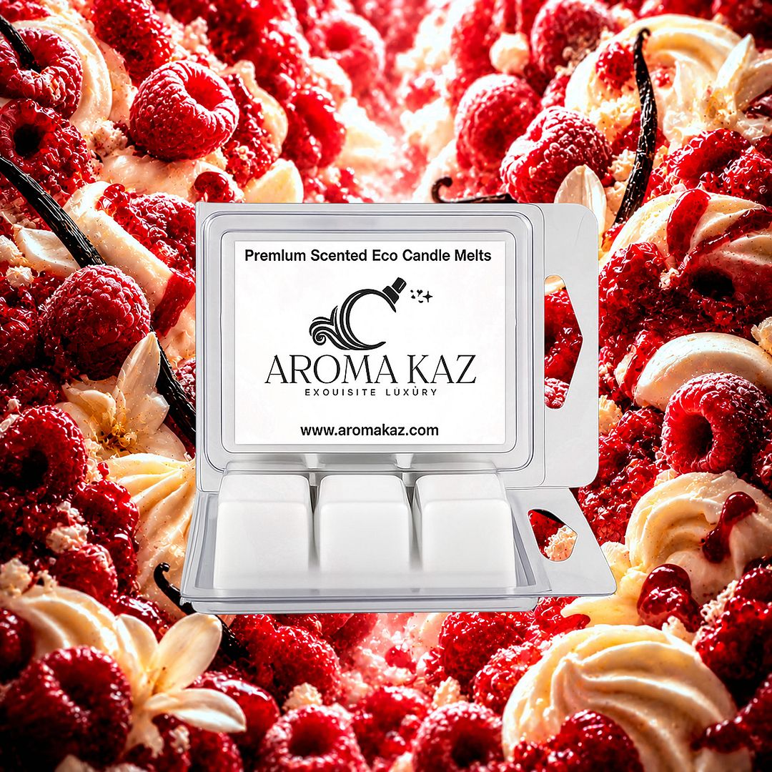 Red Raspberry Vanilla eco soy wax melts – vegan, cruelty-free featuring juicy raspberry and creamy vanilla sweetness, handmade in Australia.