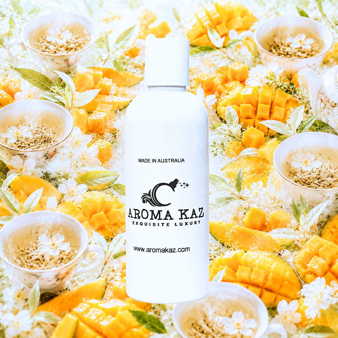 White Tea & Mango Body Wash Shower Gel – vegan, cruelty-free featuring juicy mango and sweet white tea notes, handmade in Australia.