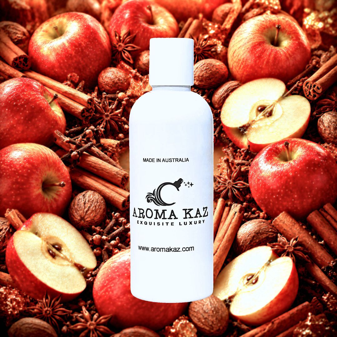 Apple Spice & Cinnamon Body Massage Oil – vegan, cruelty-free warm spiced apple aroma, handmade in Australia.