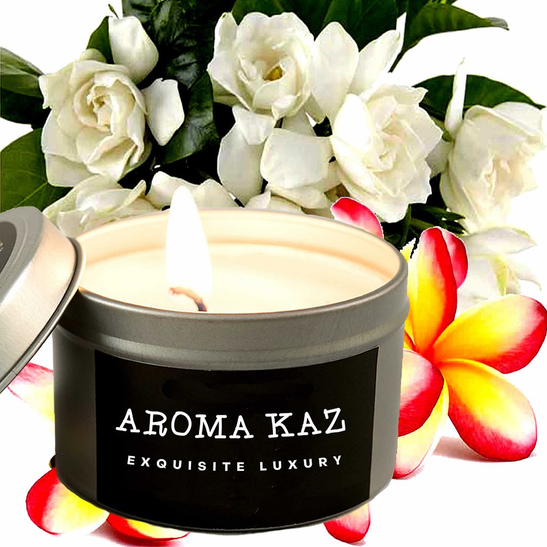 Frangipani Gardenia Jasmine Scented Eco Soy Tin Candles Hand Poured