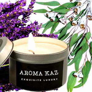 Eucalyptus & Lavender Scented Eco Soy Tin Candles Hand Poured