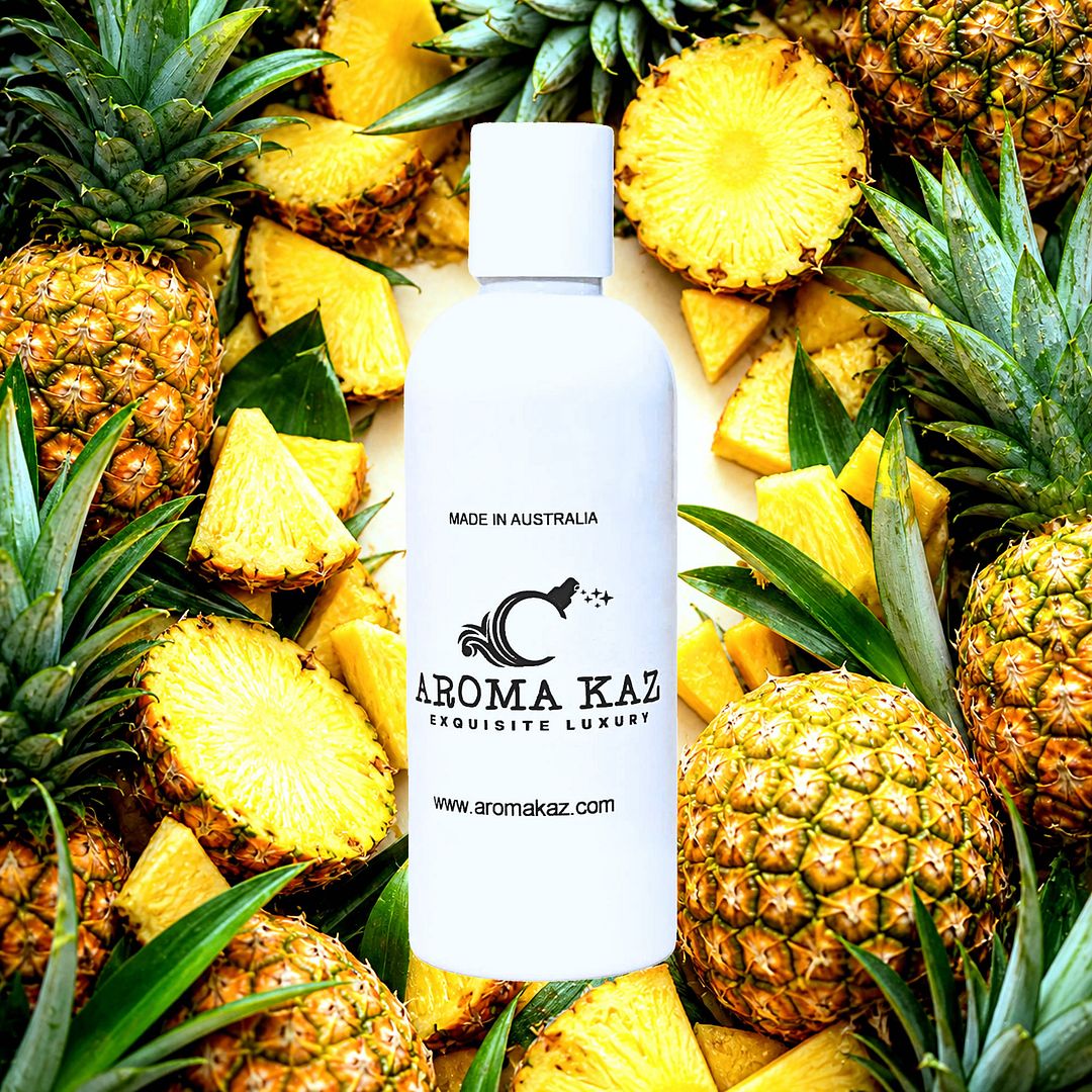 Fresh Pineapples Body Massage Oil – vegan, cruelty-free, plant-based hydrating oil with juicy sweet pineapple notes, handmade in Australia.