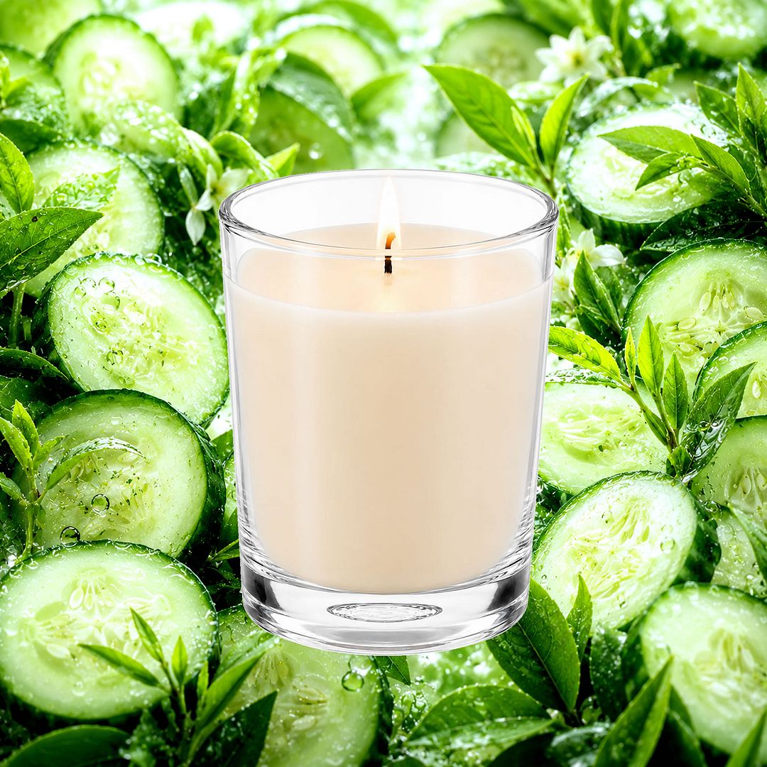 Green Tea & Cucumber Scented Votive Candles eco soy plant based – vegan, cruelty-free featuring refreshing cucumber and calming green tea, handmade in Australia.