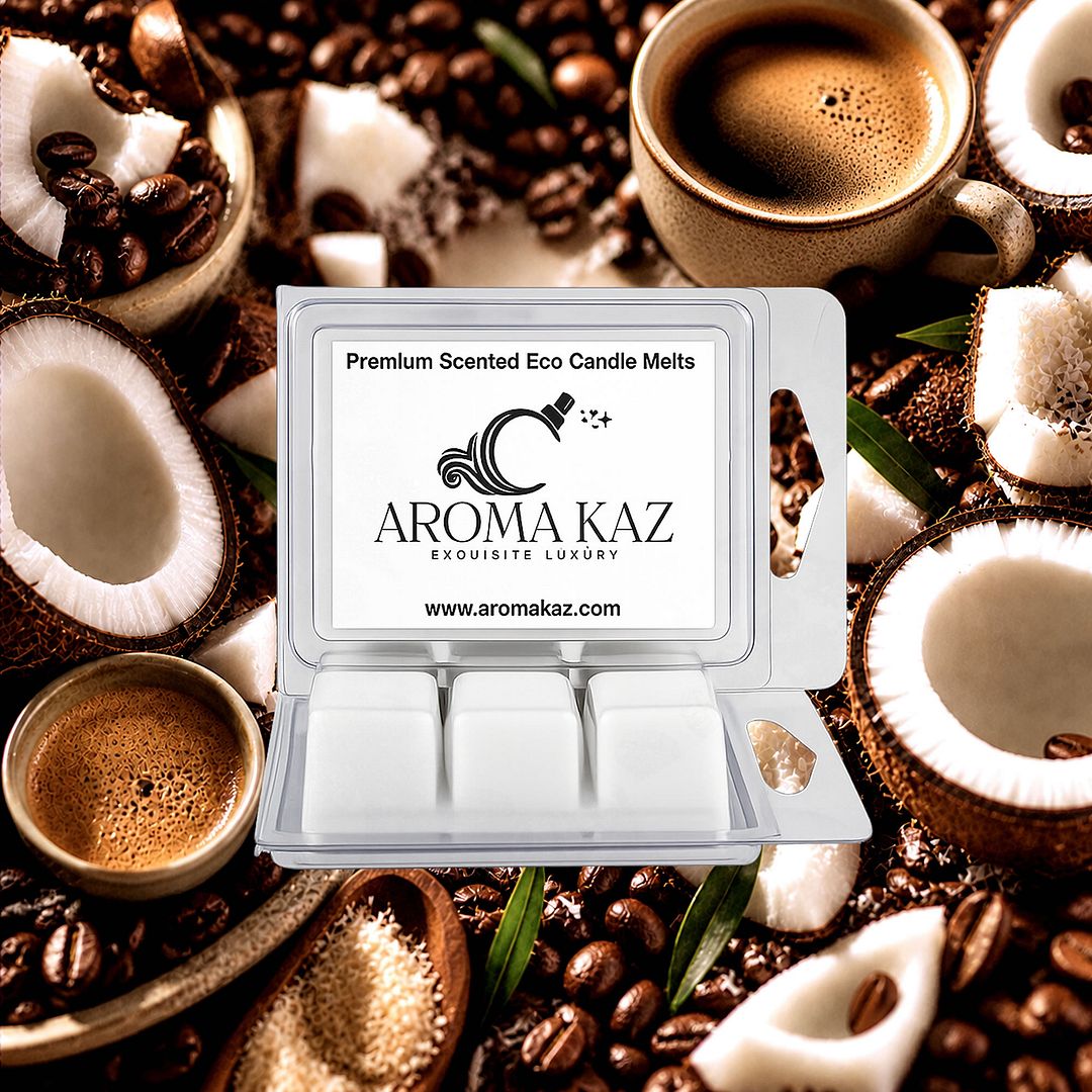 Coffee & Coconut eco soy wax melts – vegan, cruelty-free featuring bold roasted coffee with tropical coconut, handmade in Australia.