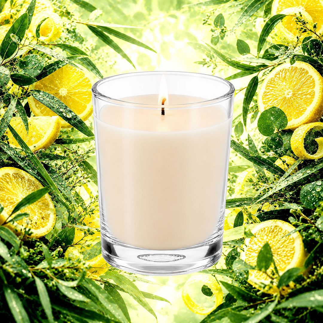 Eucalyptus & Lemon Scented Votive Candles eco soy plant based – vegan, cruelty-free featuring bright lemon and invigorating eucalyptus, handmade in Australia.
