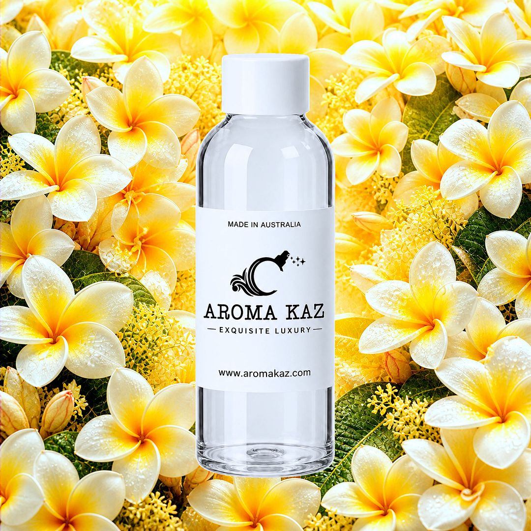 Frangipani fragrance oil for candle making, soap making and perfume blending – vegan, cruelty-free featuring sweet tropical frangipani, handmade in Australia.