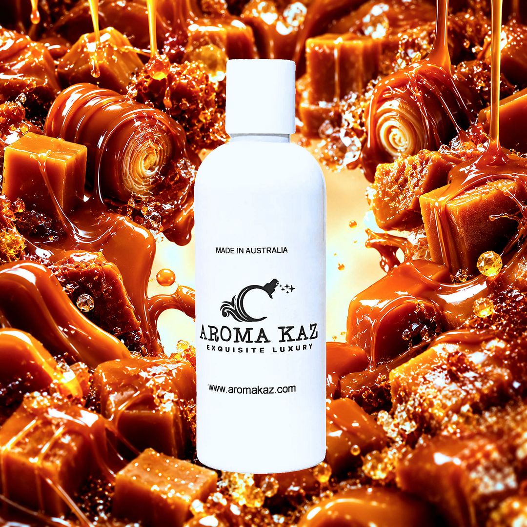 Creamy Caramel Body Wash Shower Gel – vegan, cruelty-free featuring a rich buttery caramel aroma, handmade in Australia.