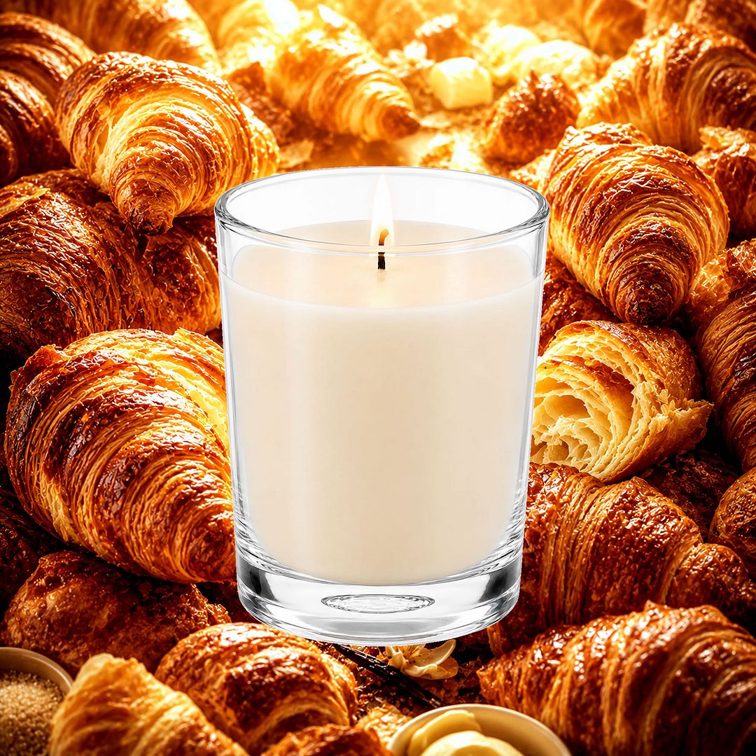 French Croissants Scented Votive Candles eco soy plant based – vegan, cruelty-free featuring buttery flaky pastry aroma, handmade in Australia.