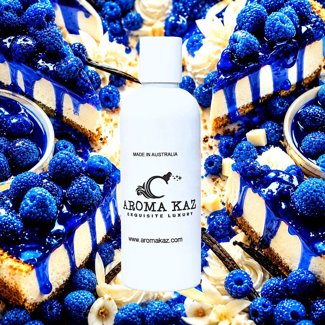 Blue Raspberry Cheesecake Body Massage Oil – vegan, cruelty-free fruity blue raspberry cheesecake aroma, handmade in Australia.