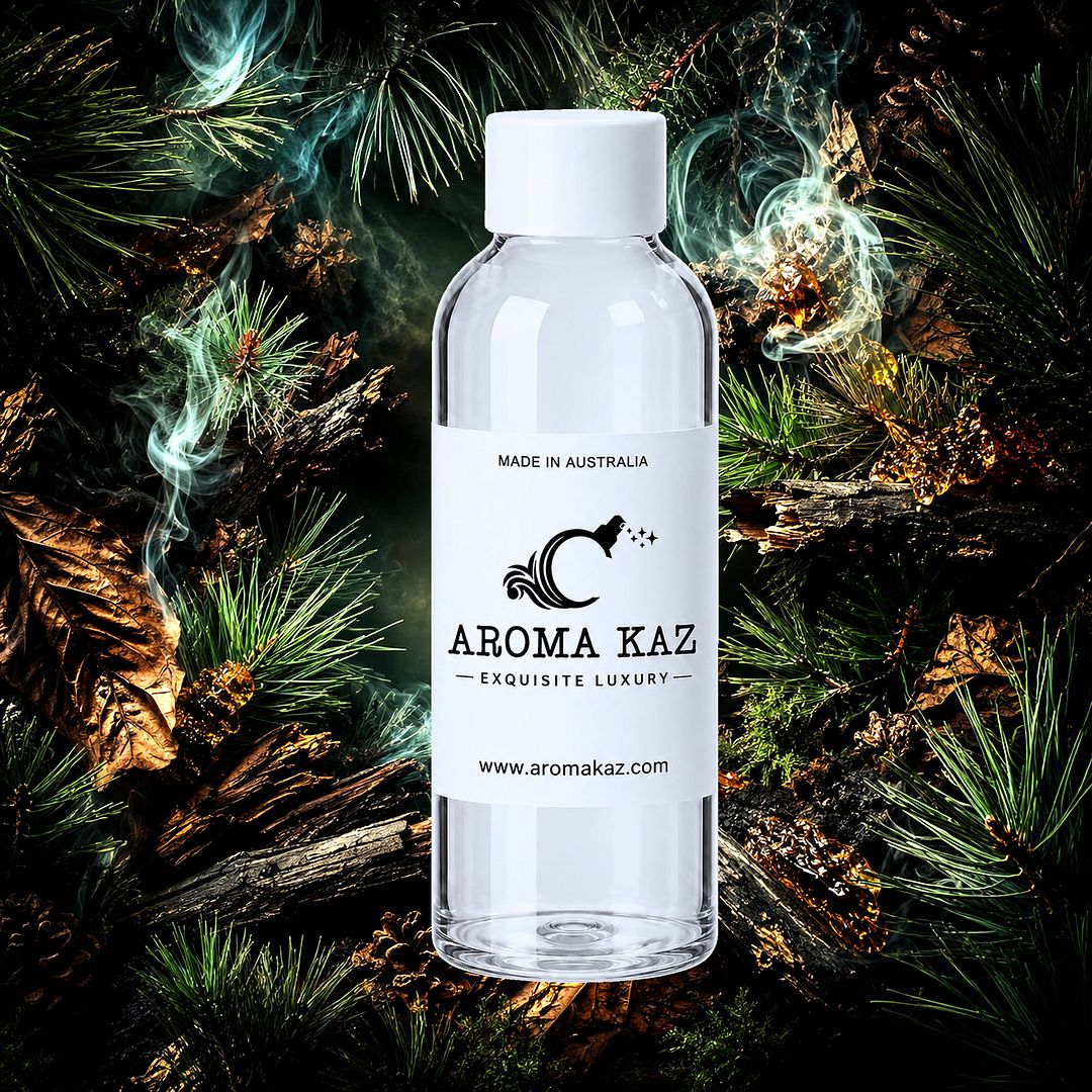 Tobacco Pines fragrance oil for candle making, soap making and perfume blending – vegan, cruelty-free featuring warm tobacco, earthy woods, and rustic pine notes, handmade in Australia.