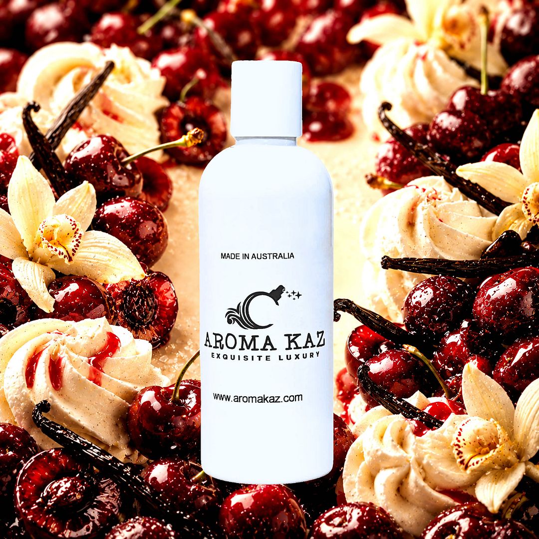 Cherry Vanilla Body Wash Shower Gel – vegan, cruelty-free featuring fruity cherry and creamy vanilla fragrance, handmade in Australia.