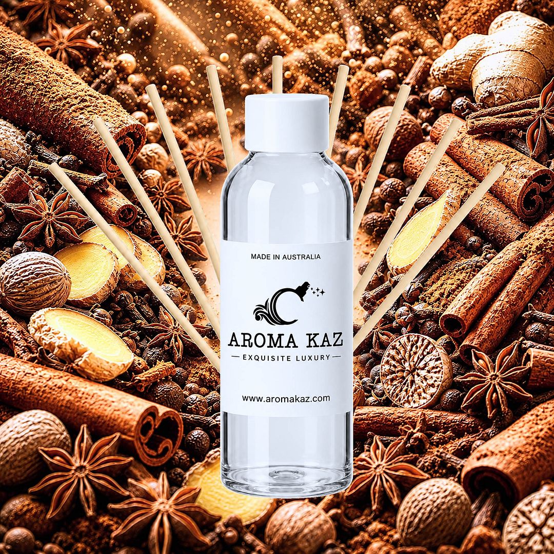 Cinnamon Spice Diffuser Fragrance Oil Refill – vegan, cruelty-free featuring warm classic cinnamon aroma, handmade in Australia.