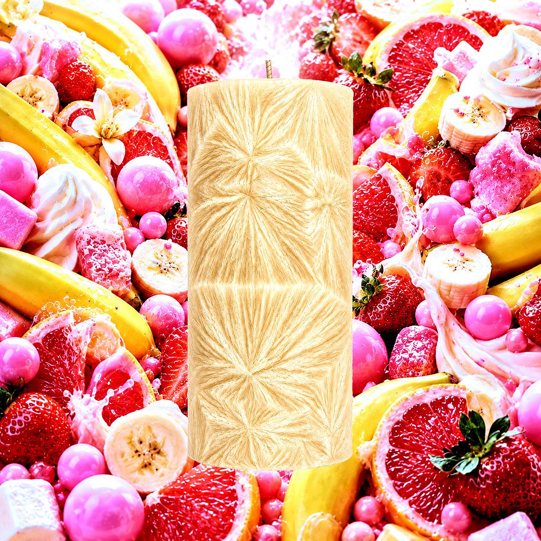 Monkey Farts plant based Pillar Candle – vegan, cruelty-free featuring a fun fruity blend of bananas, berries, and tropical sweetness, handmade in Australia.