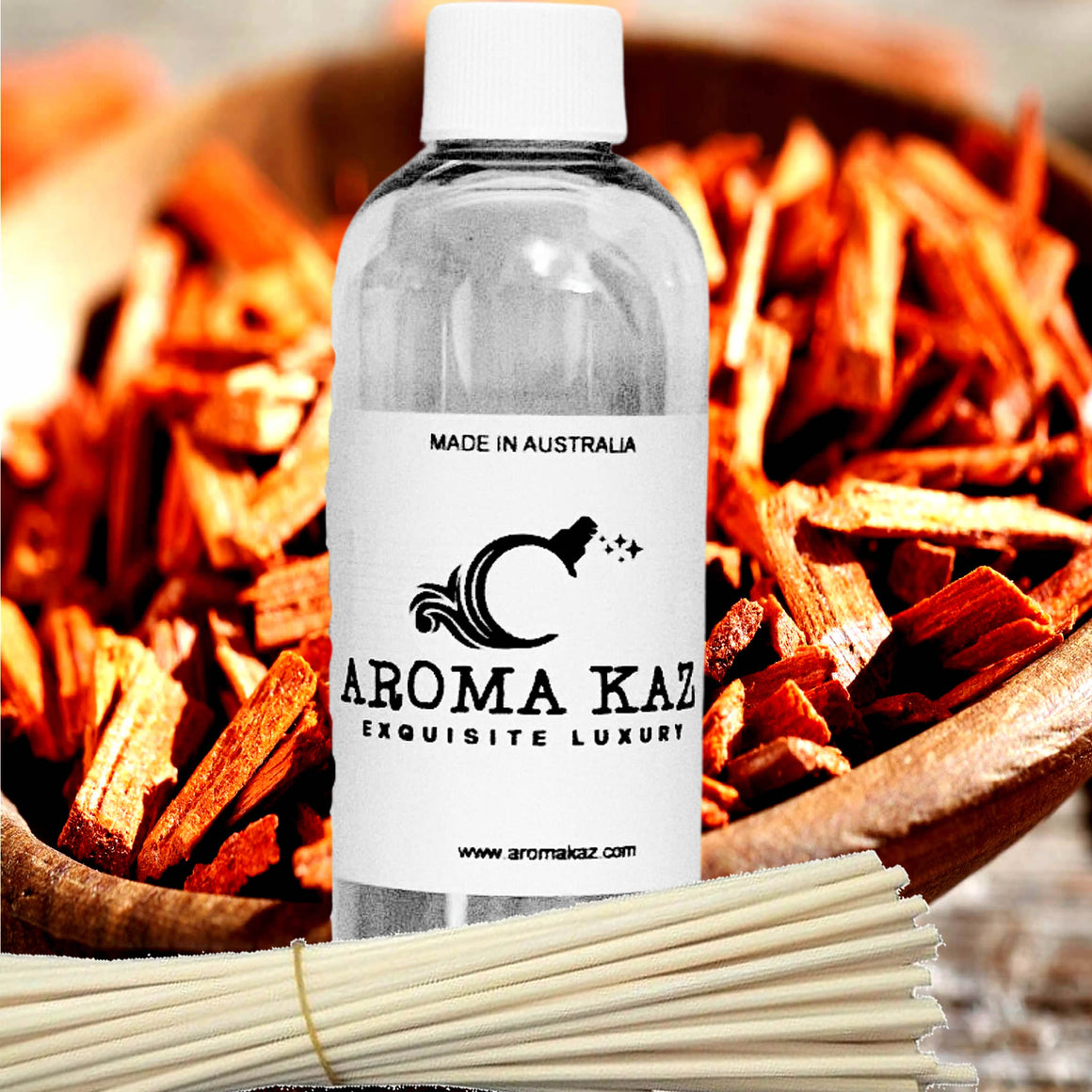 Amber & Sandalwood Diffuser Fragrance Oil with Reeds – Vegan Cruelty-Free Home Aroma