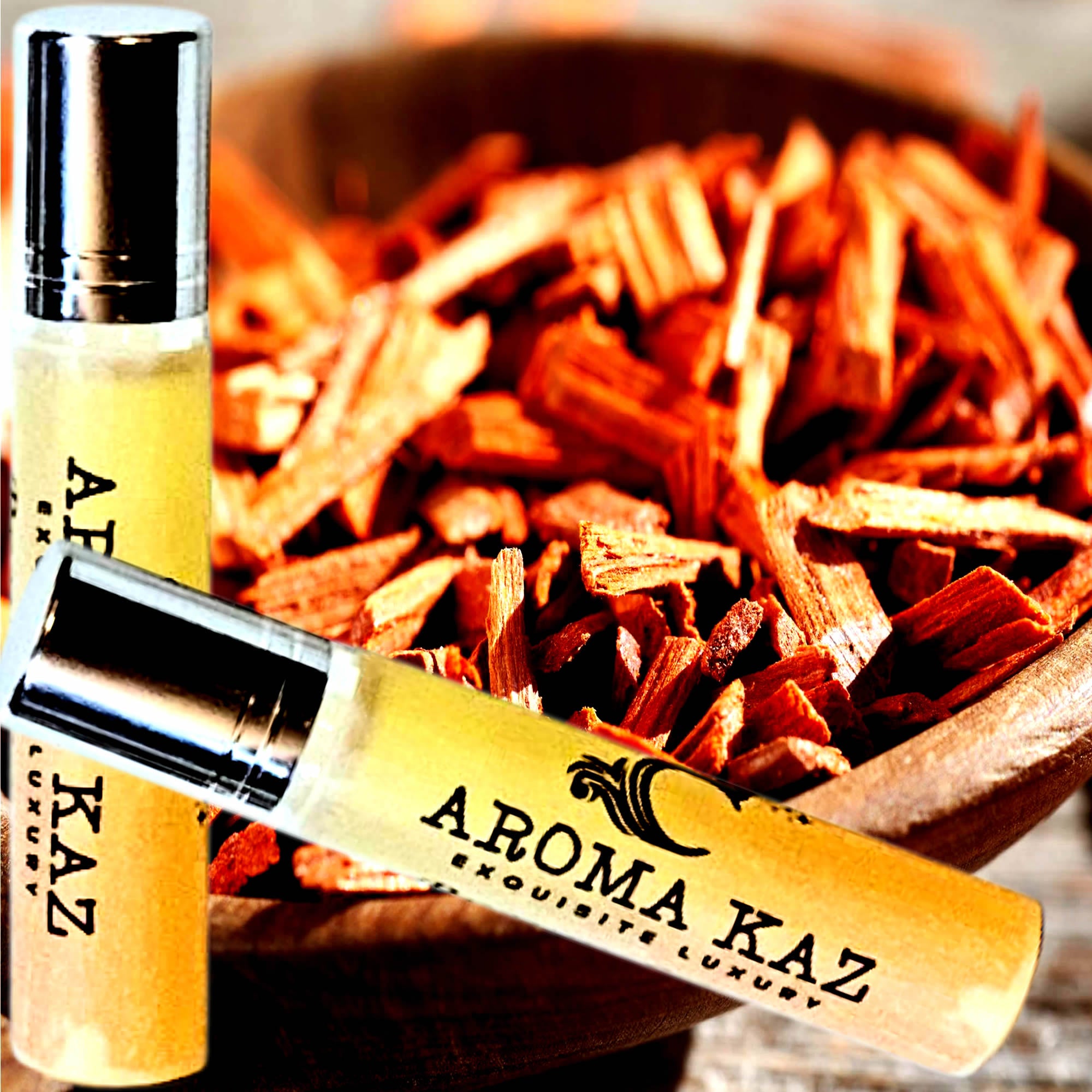 Amber & Sandalwood Fragrance Roll On – vegan, cruelty-free perfume roll on featuring rich amber and smooth sandalwood, handmade in Australia.