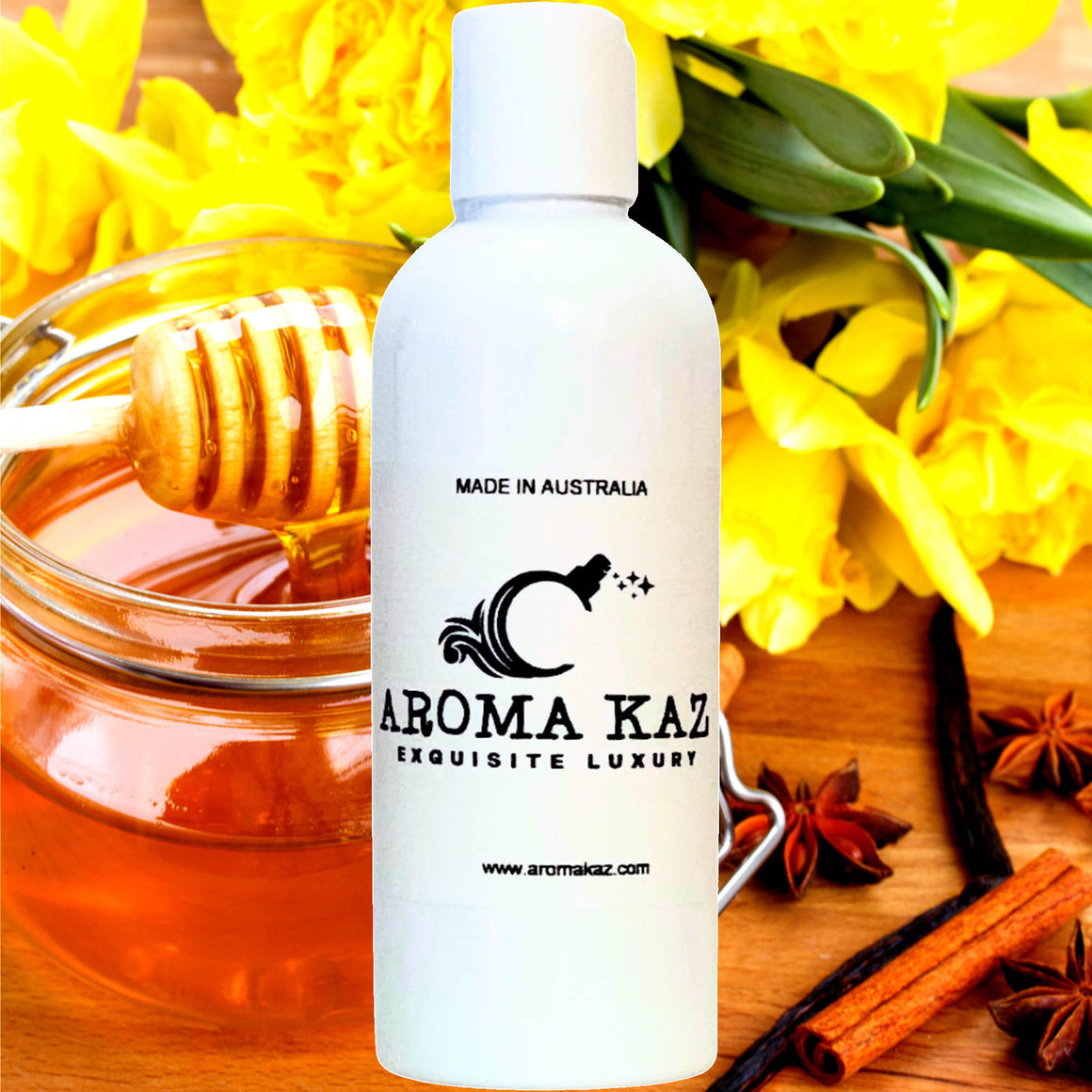 Amber Wattle & Wild Honey Body Wash/Shower Gel/Bubble Bath Plant Based Vegan Cruelty Free