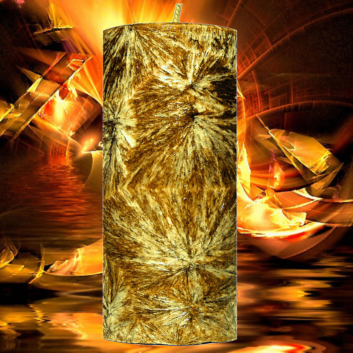 Amber Sandalwood Scented Palm Wax Pillar Candle Hand Poured