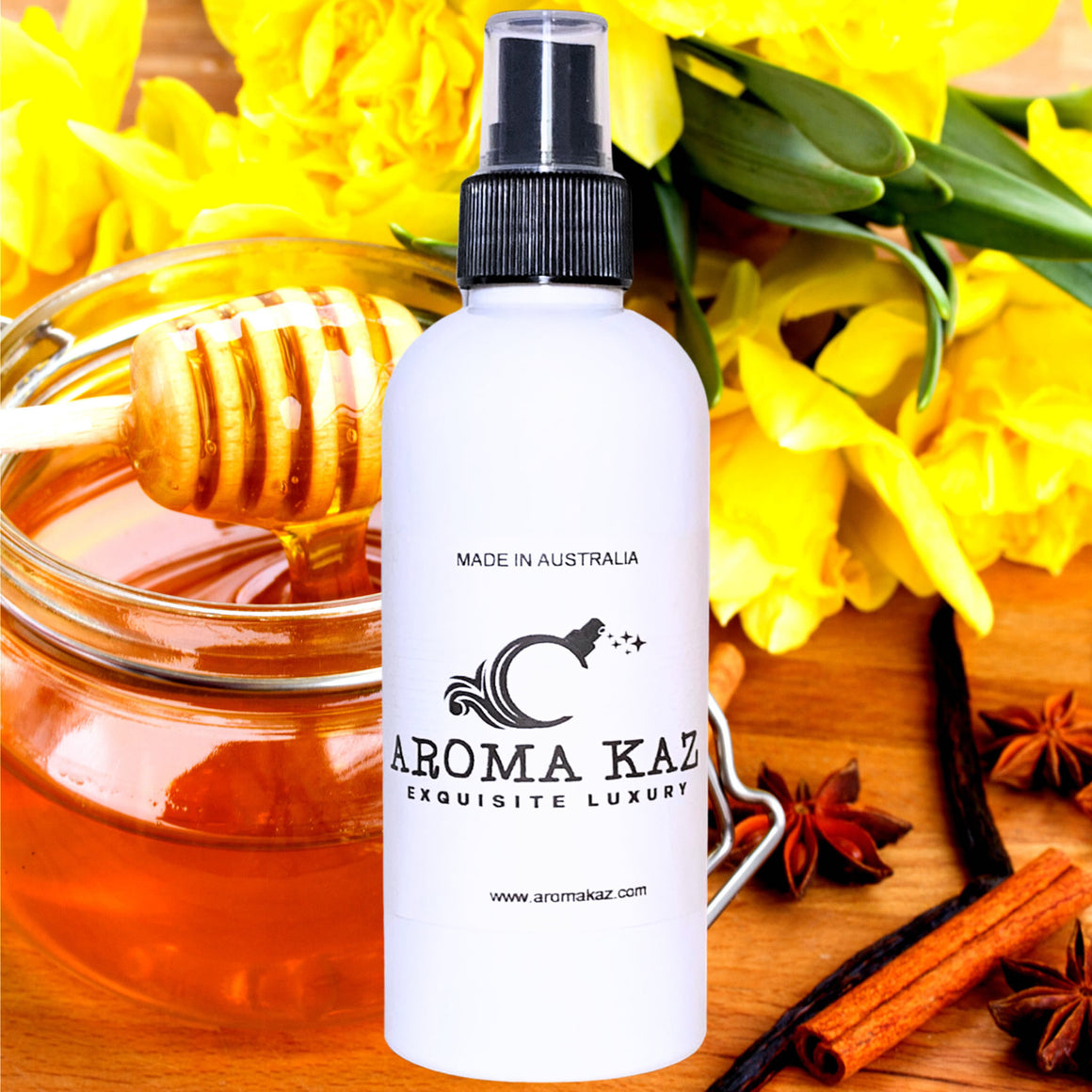Amber Wattle & Wild Honey Car Air Freshener Spray Vegan Plant-Based Cruelty-Free Pet Safe
