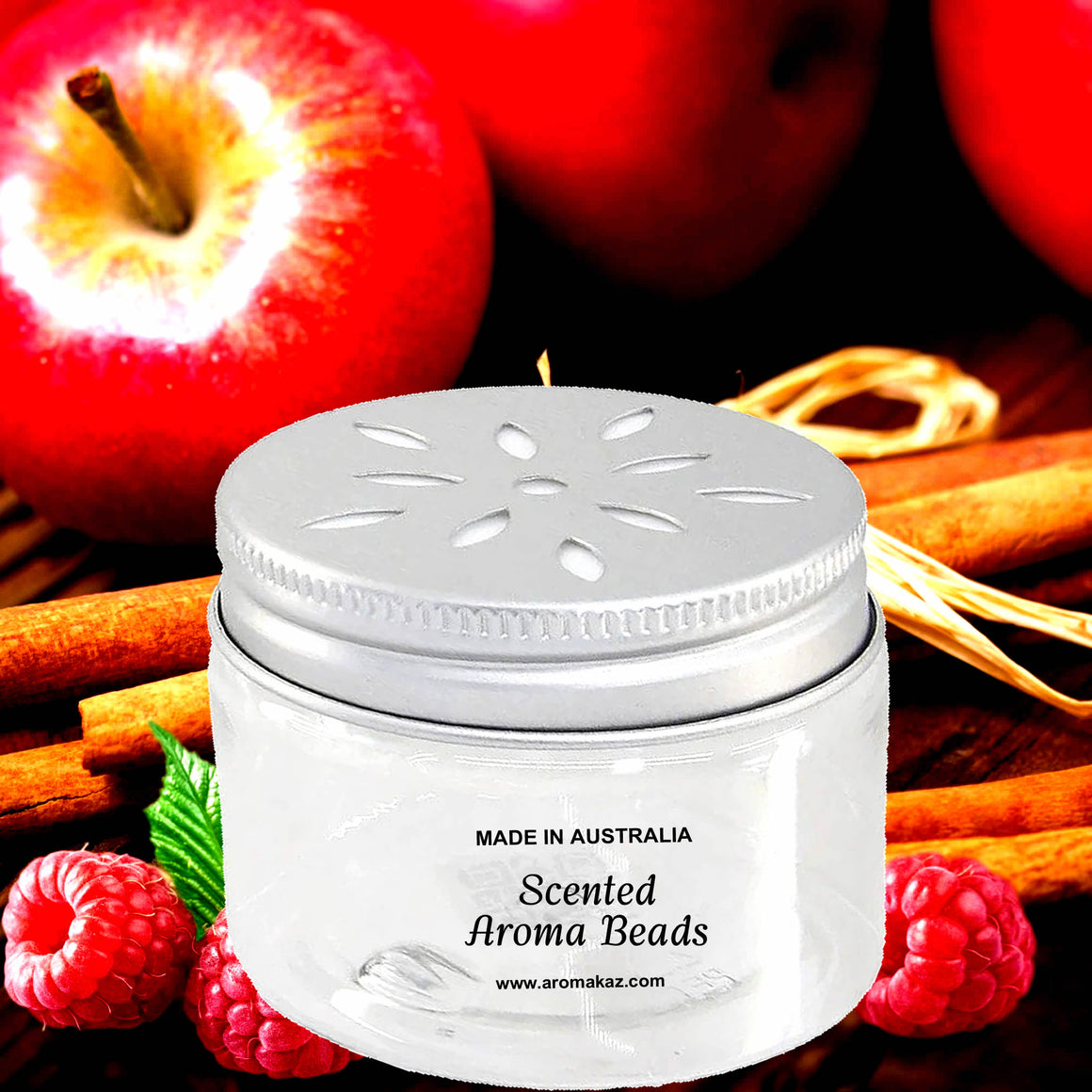 Apple Cinnamon Raspberry Air Freshener Aroma Beads - Room, Car, Pantry, Pet Areas, Linen