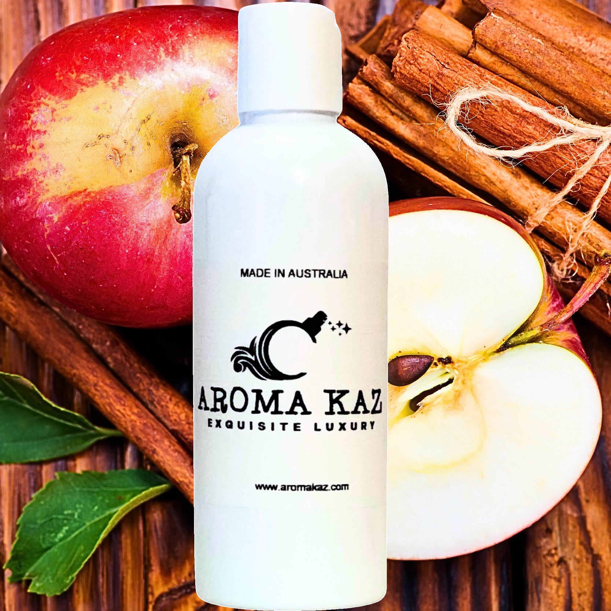 Apple Spice & Cinnamon Body Massage Oil – vegan, cruelty-free warm spiced apple aroma, handmade in Australia.