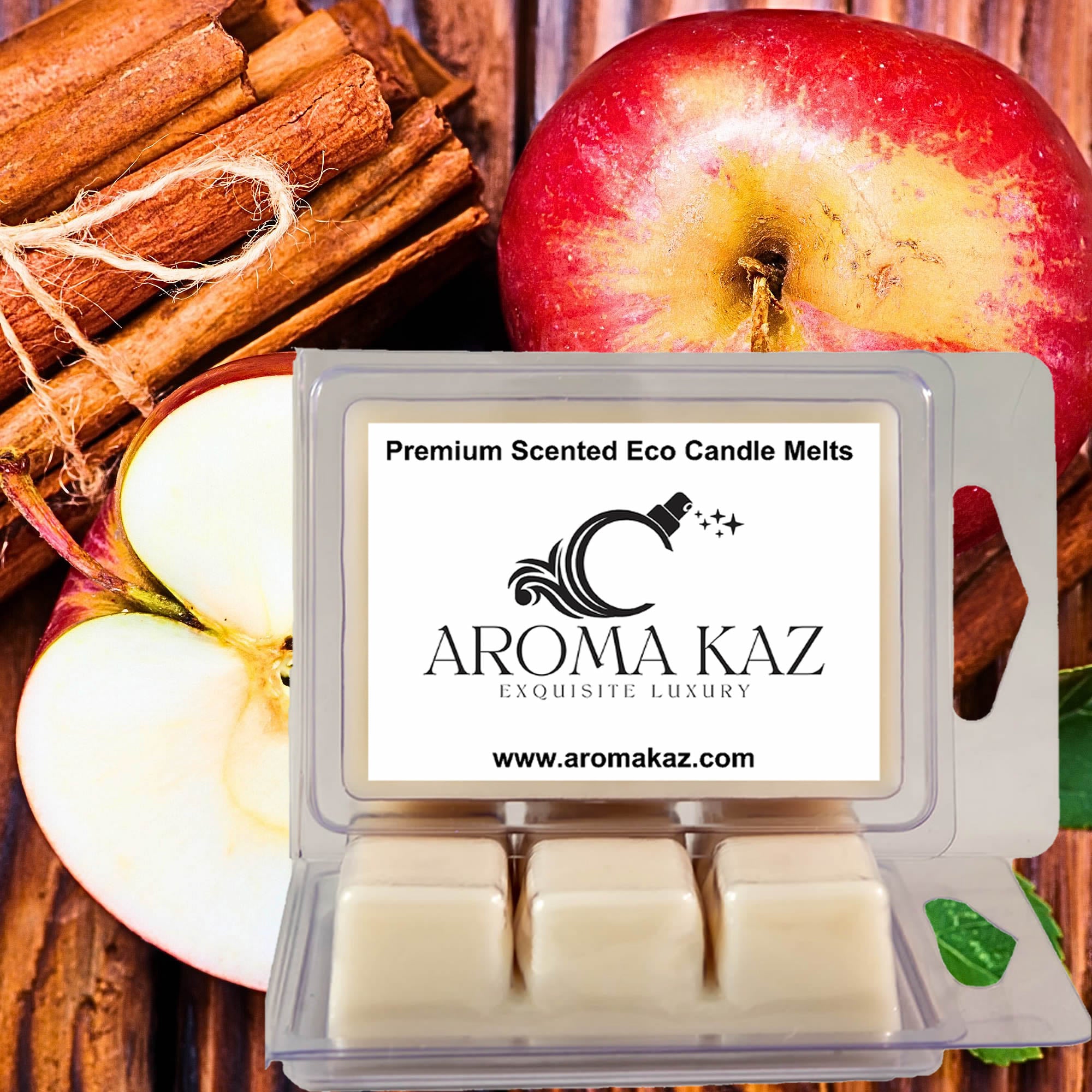 Apple Spice & Cinnamon eco soy wax melts – vegan, cruelty-free featuring warm spiced apple aroma, handmade in Australia.
