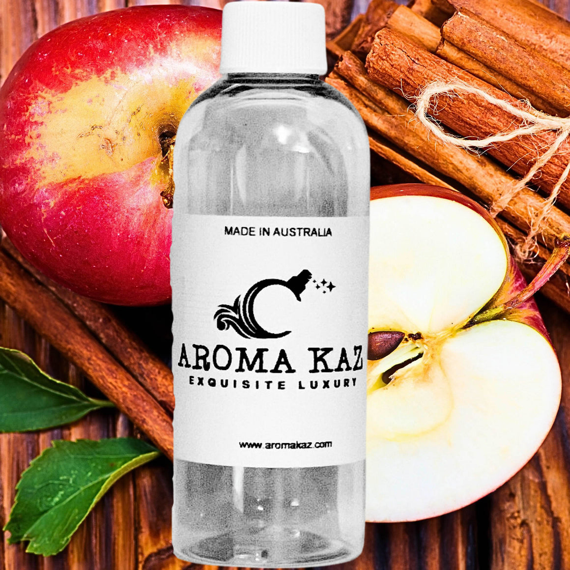 Apple Spice & Cinnamon fragrance oil for candle making, soap making and perfume blending – vegan, cruelty-free featuring warm spiced apple aroma, handmade in Australia.