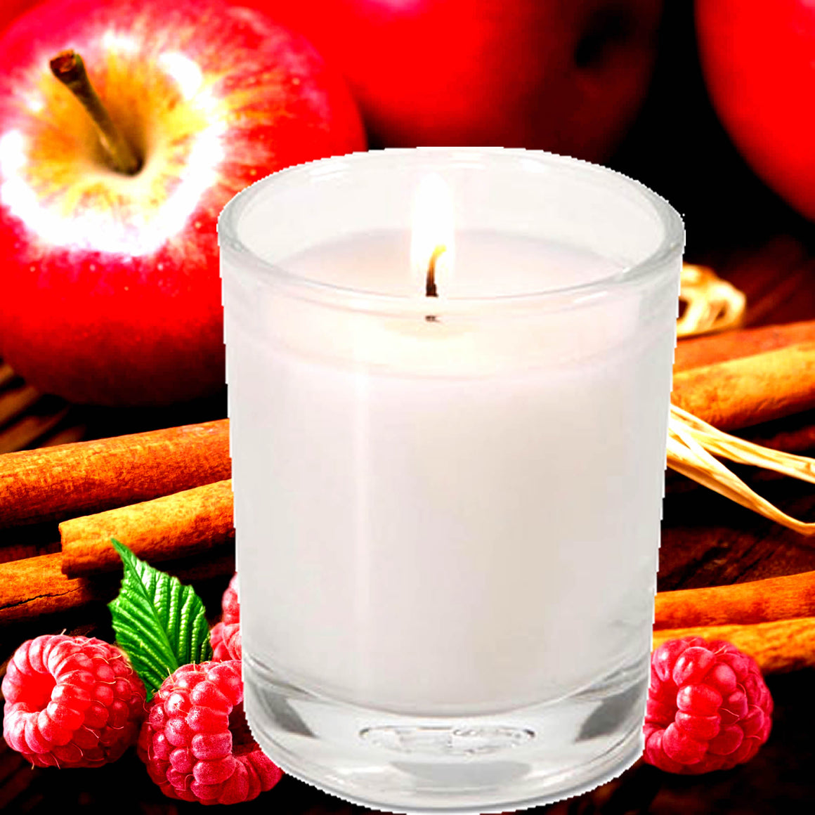Apple Cinnamon Raspberry Eco Soy Votive Candles – Clean Burn, Plant-Based, Vegan & Pet Safe