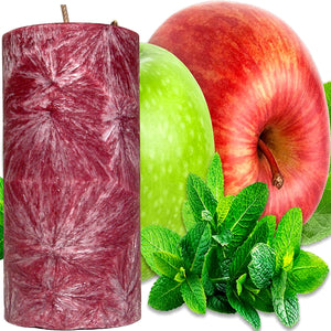 Apple Mint Scented Palm Wax Pillar Candle Hand Poured