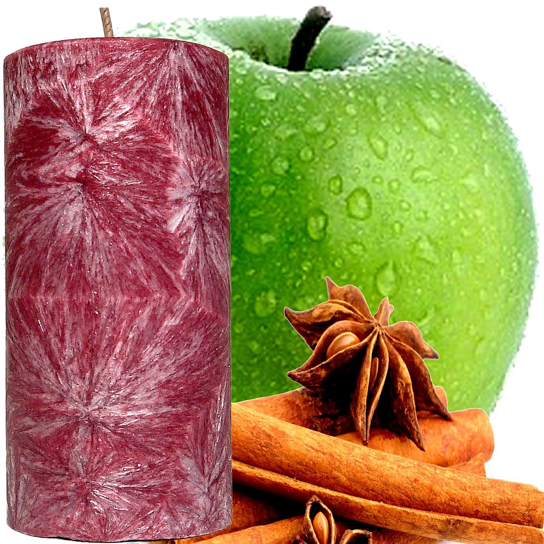 Apple Spice Cinnamon Scented Palm Wax Pillar Candle