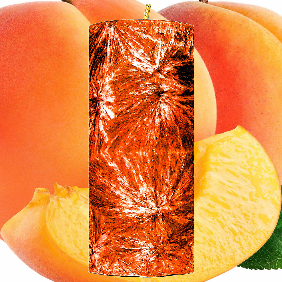 Apricot Peaches Pillar Candle – Plant-Based, Eco-Friendly, Vegan, Cruelty Free