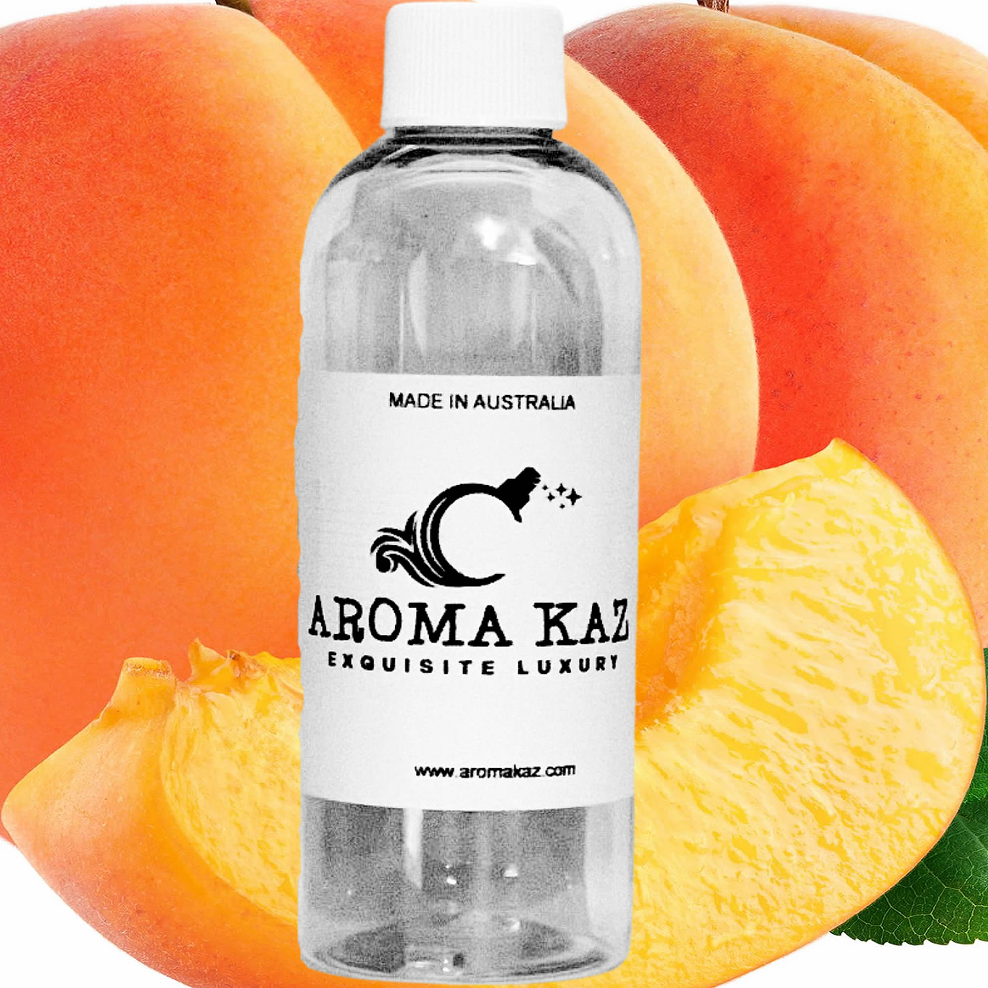 Apricot Peaches fragrance oil for candle making, soap making and perfume blending – vegan, cruelty-free featuring sweet apricot and peach notes, handmade in Australia.