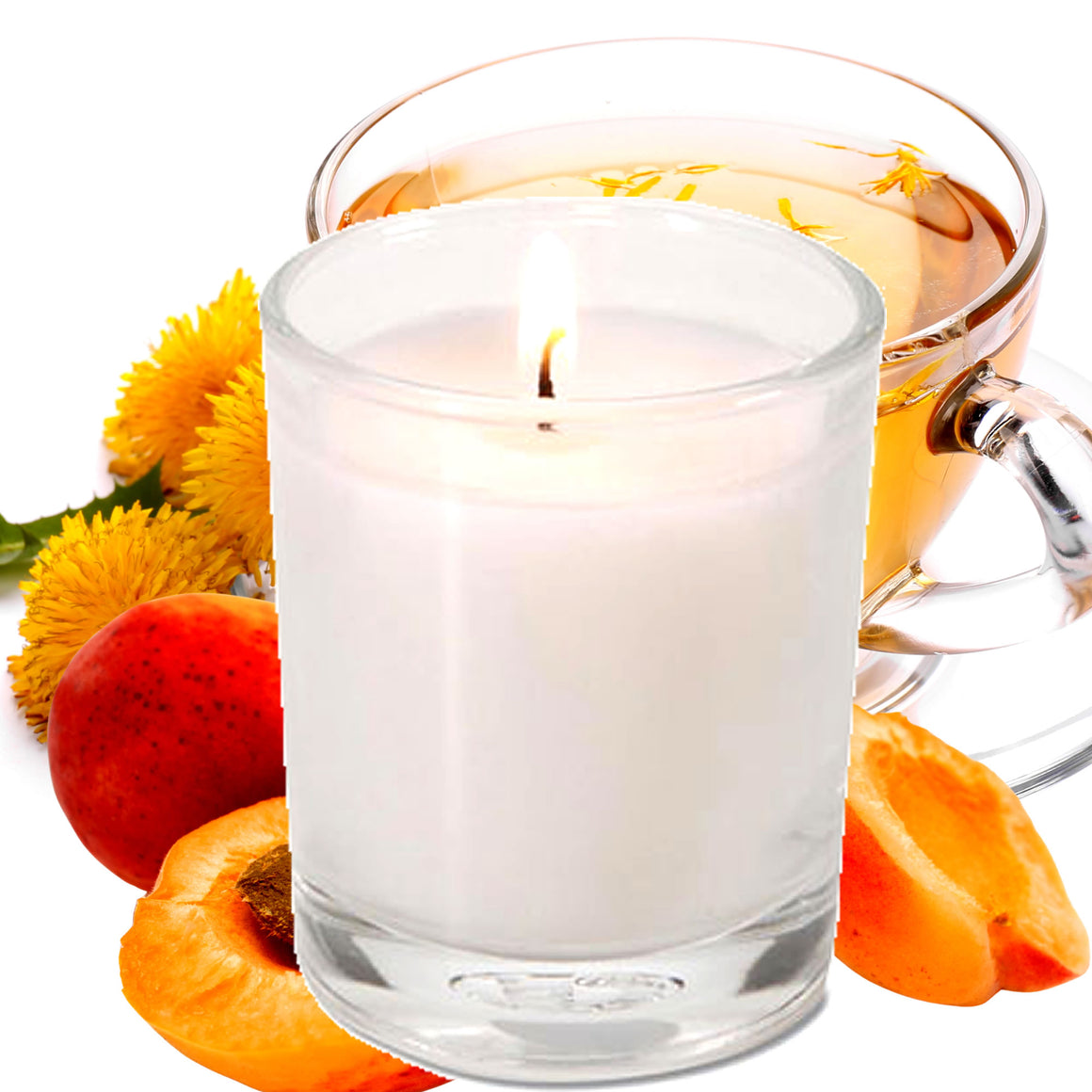 Apricot White Tea Eco Soy Votive Candles – Clean Burn, Plant-Based, Vegan & Pet Safe