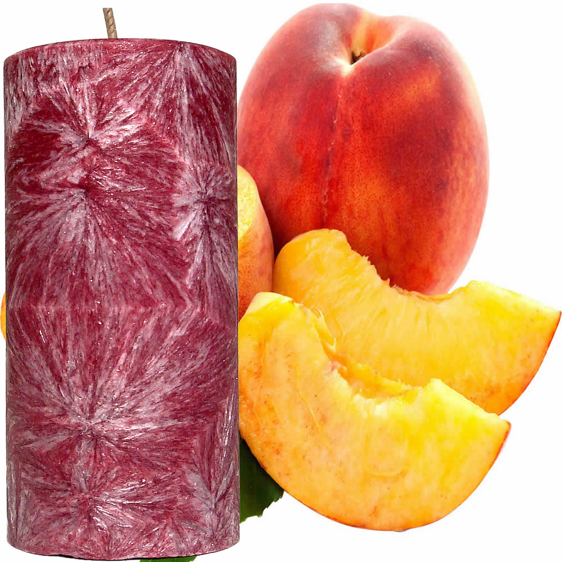 Apricot Peaches Scented Palm Wax Pillar Candle Hand Poured